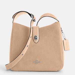 Coach Hadley Convertible Crossbody Bag In Suede Light Taupe NWT CW004